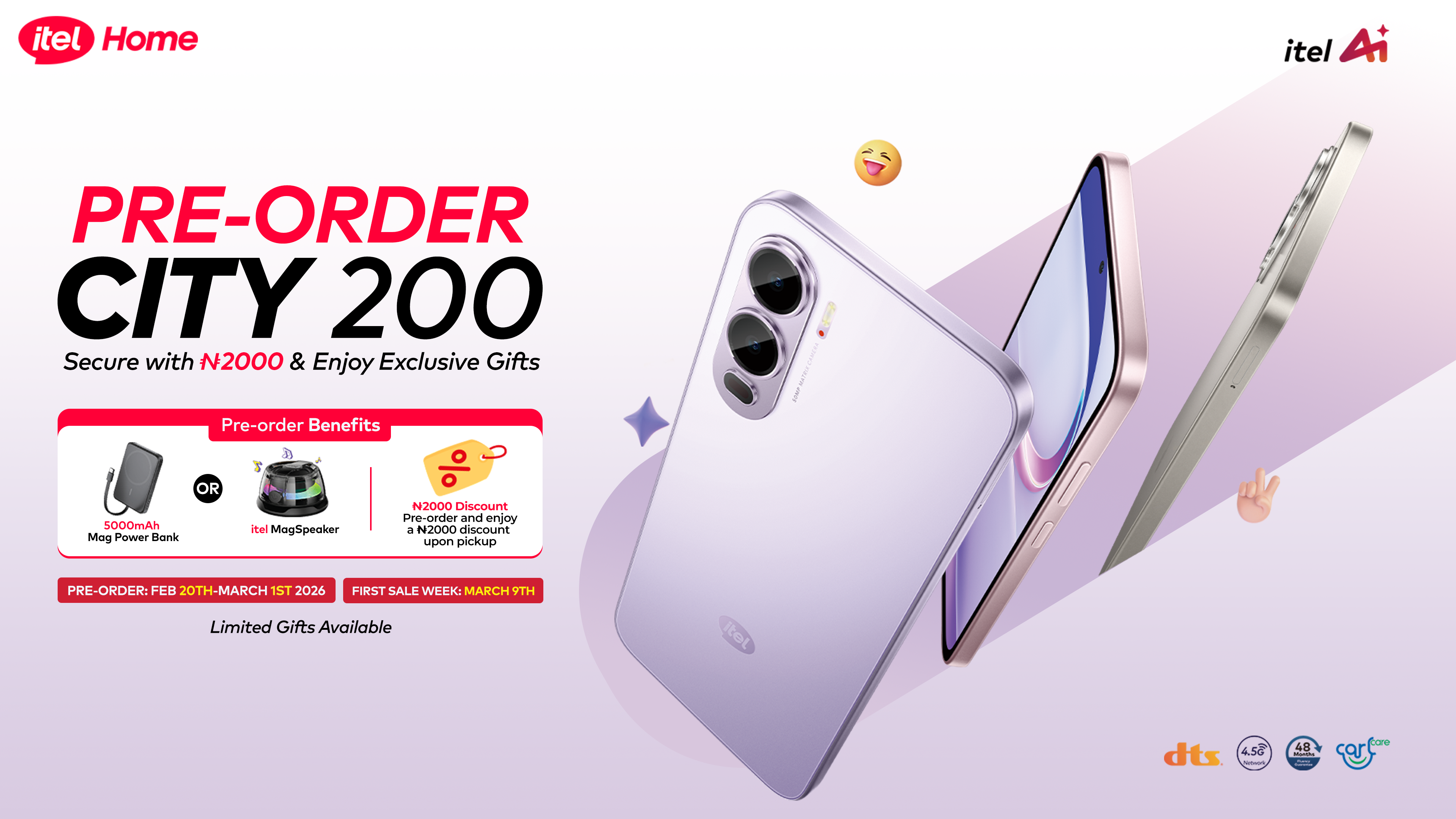 Preorder Itel City 200