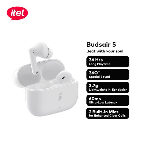 itel TWS BudsAir 5 Earbuds In-Ear Design Deep Bass