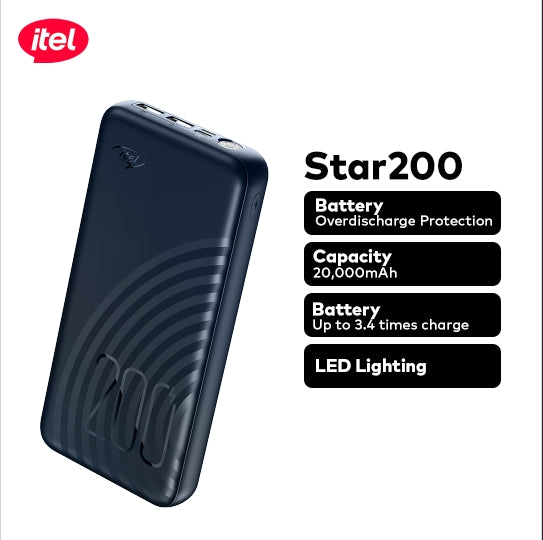 itel Star 200 Powerbank 20000mAh Fast Charging Power Bank