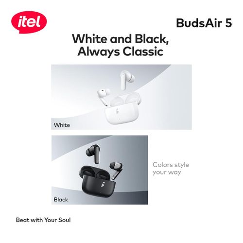 itel TWS BudsAir 5 Earbuds In-Ear Design Deep Bass