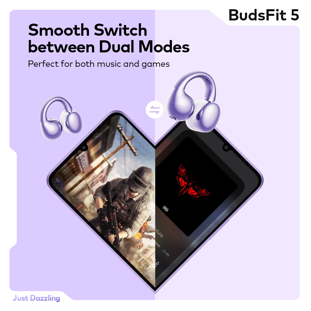 itel BudsFit 5 Earbud C-Bridge Design AI NC IP54 32hrs playtime