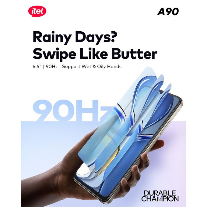 itel A90 6.6" 90hz Dynamic Display 5000mah 15W Fast Charge Android 128+4gb