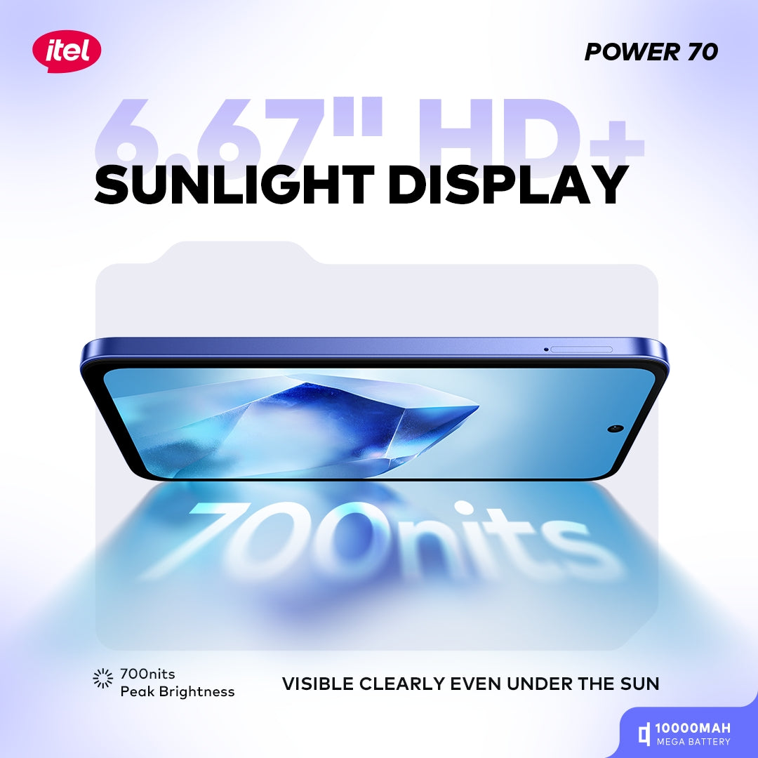 itel Power 70 Smartphone 10,000mAh Mega Battery