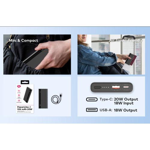 T157 Powerlite+ 10000mAh 20W Fast Charger Input&output Type C Mobile Power