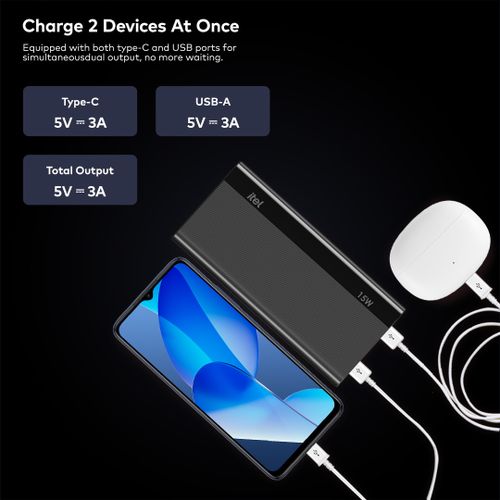 T158 PowerLite 10000mAh 15W Fast Charger Input&output Type C Mobile Power