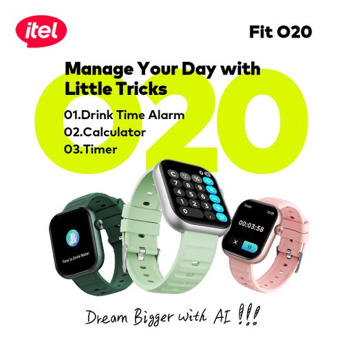 itel SmartWatch Fit 020 2.04" HD Display IP68 AI-Powered New O20