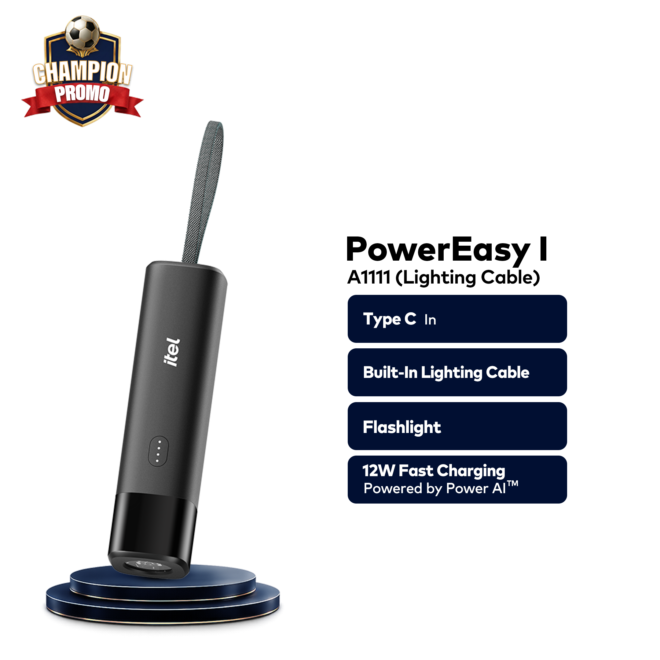 itel PowerEasy1 5000 A1111 Power-Bank | Champions Promo