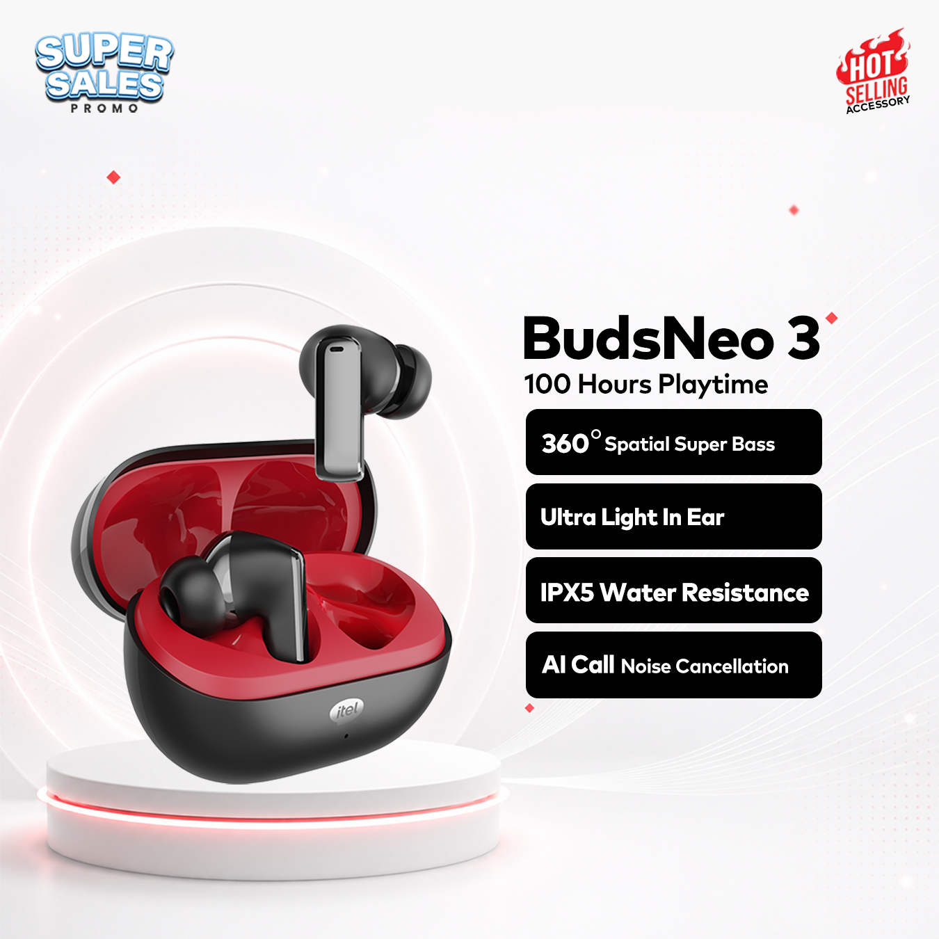 itel TWS BUDSNEO 3 Earbuds - Super Sale Promo