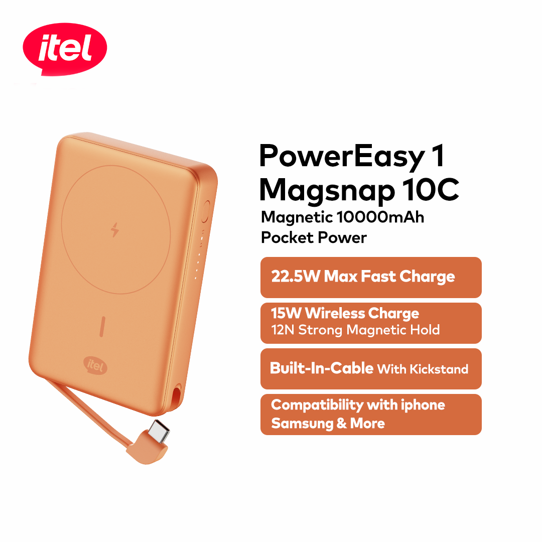A1820 PowerEasy 1 MagSnap 10C Dual Fast Charger 22.5W + 15W 10000mah 12N Strong Magnetic Hold Built-In Cable