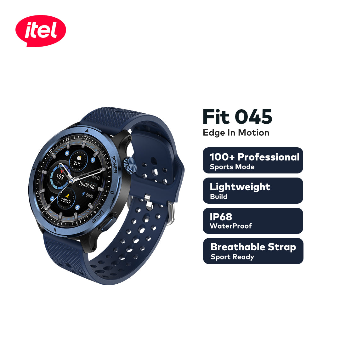 Fit O45 1.39" Metallic Bezel Breathable Straps IP68 100+ Sports
