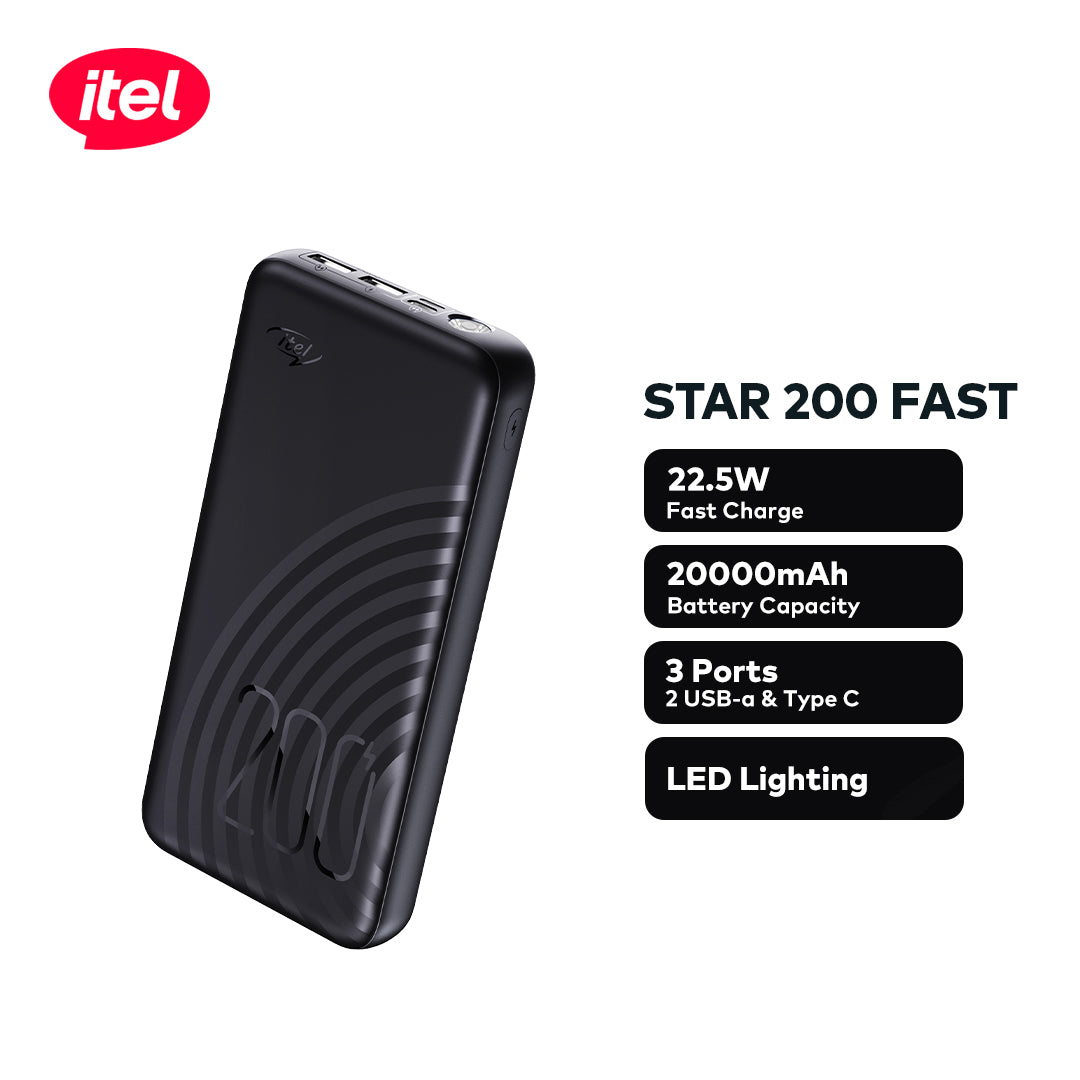 STAR 200 Fast Fast Charging Power Bank 20000mAh Ports