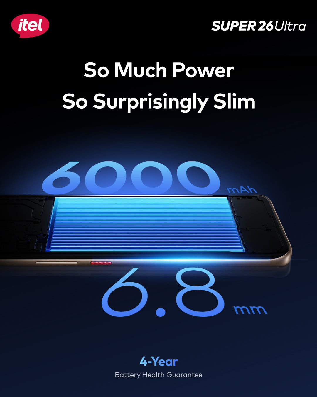 PRE-ORDER itel Super 26ultra 6.78" 3D-Curved Amoled Corning gorilla Glass 7i, 1.5k Res, 144HZ, 6.8 Slimbody, IP65, 6000mah, 6years Fluency S26u