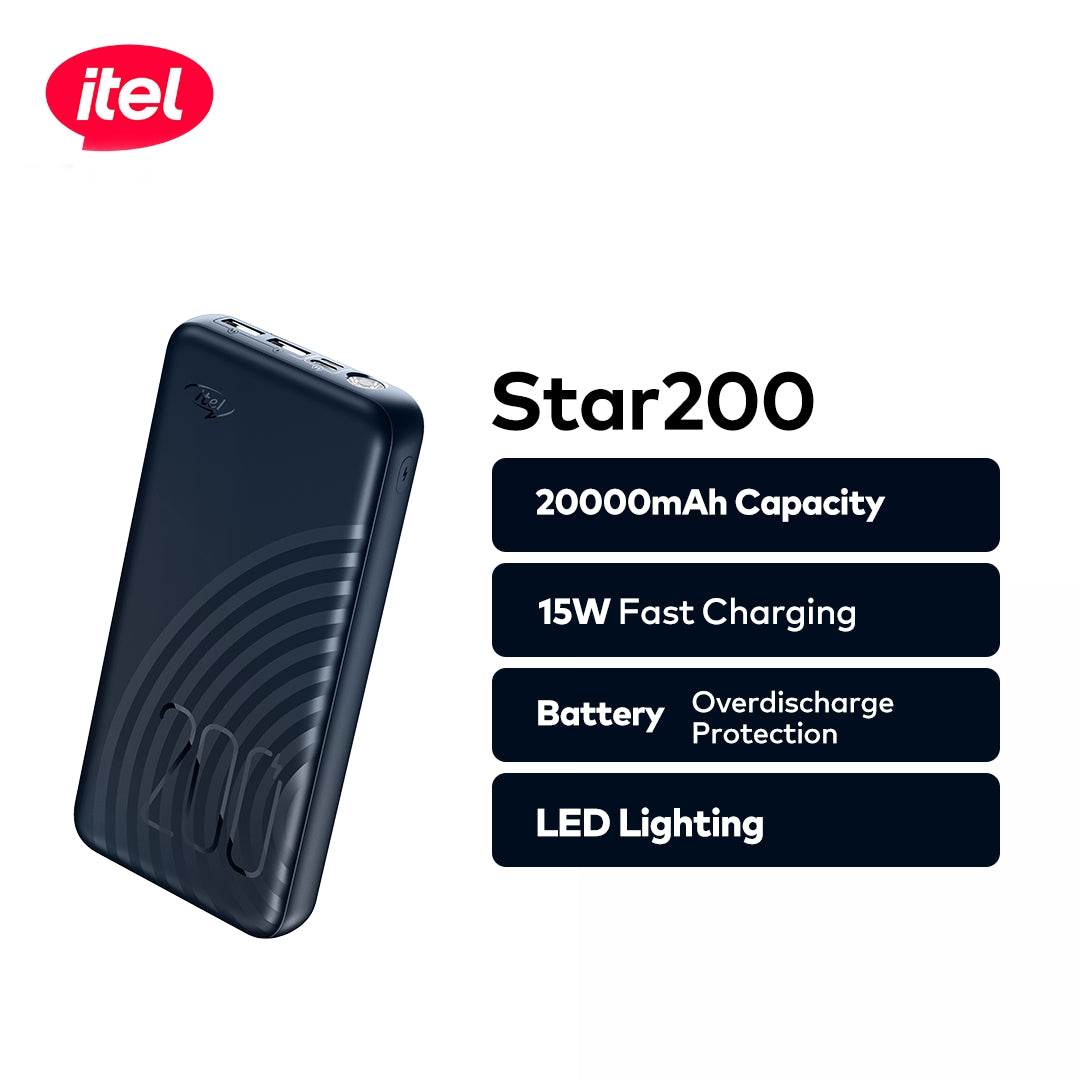 itel Star 200 Powerbank 20000mAh Fast Charging Power Bank