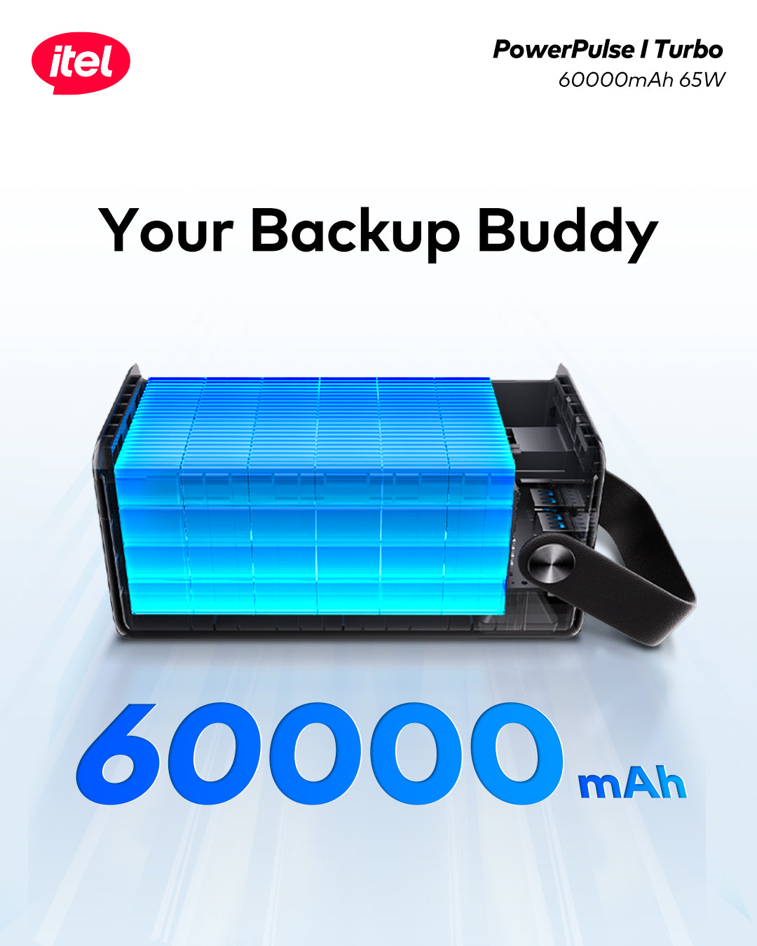 PowerPulse I Turbo A1990 PowerBank 60000mAh 65W Fast Charging Universal Compatibility Type-C In & Out