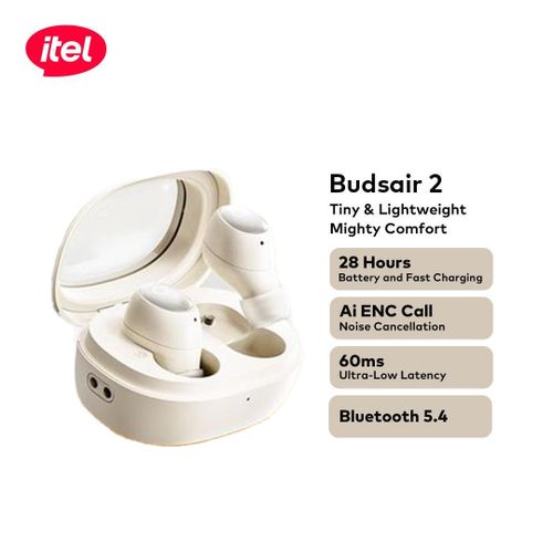 itel TWS BudsAir 2 Earphones Earbuds ENC Travel Partner