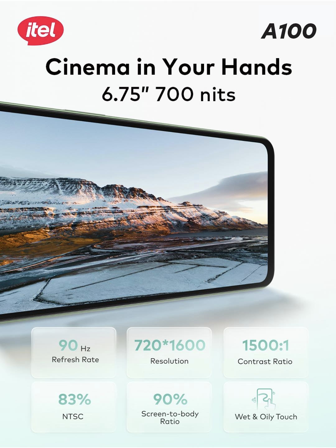 A100 6.75'' 90hz Bright Display IP65 5000mah 15W T7250 Octa-core 128+3GB