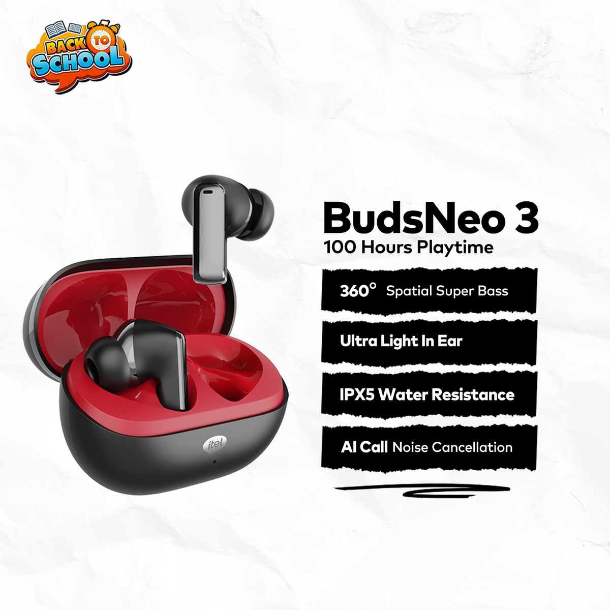 itel TWS BUDSNEO 3 Earbuds | Back to School
