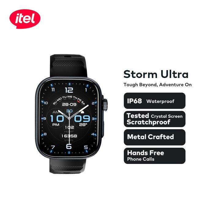 itel Smartwatch O23 StormUltra – 2.02" HD Display, Scratchproof Screen, IP68 Waterproof, Bluetooth Calling