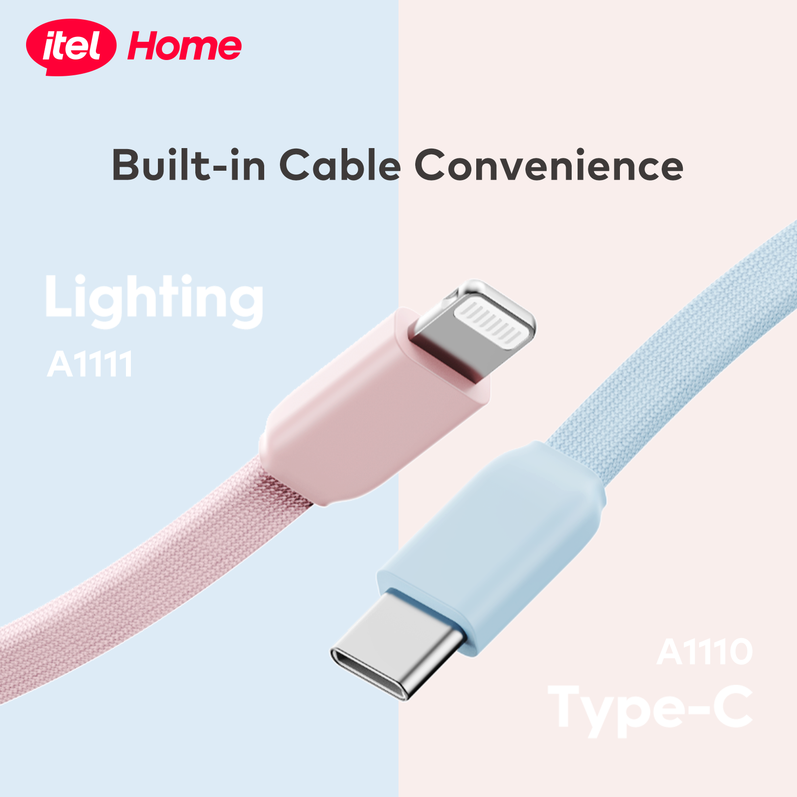 itel PowerEasy1 5000 A1111 Power-Bank 12W Fast Charging Built-in Cable Torch