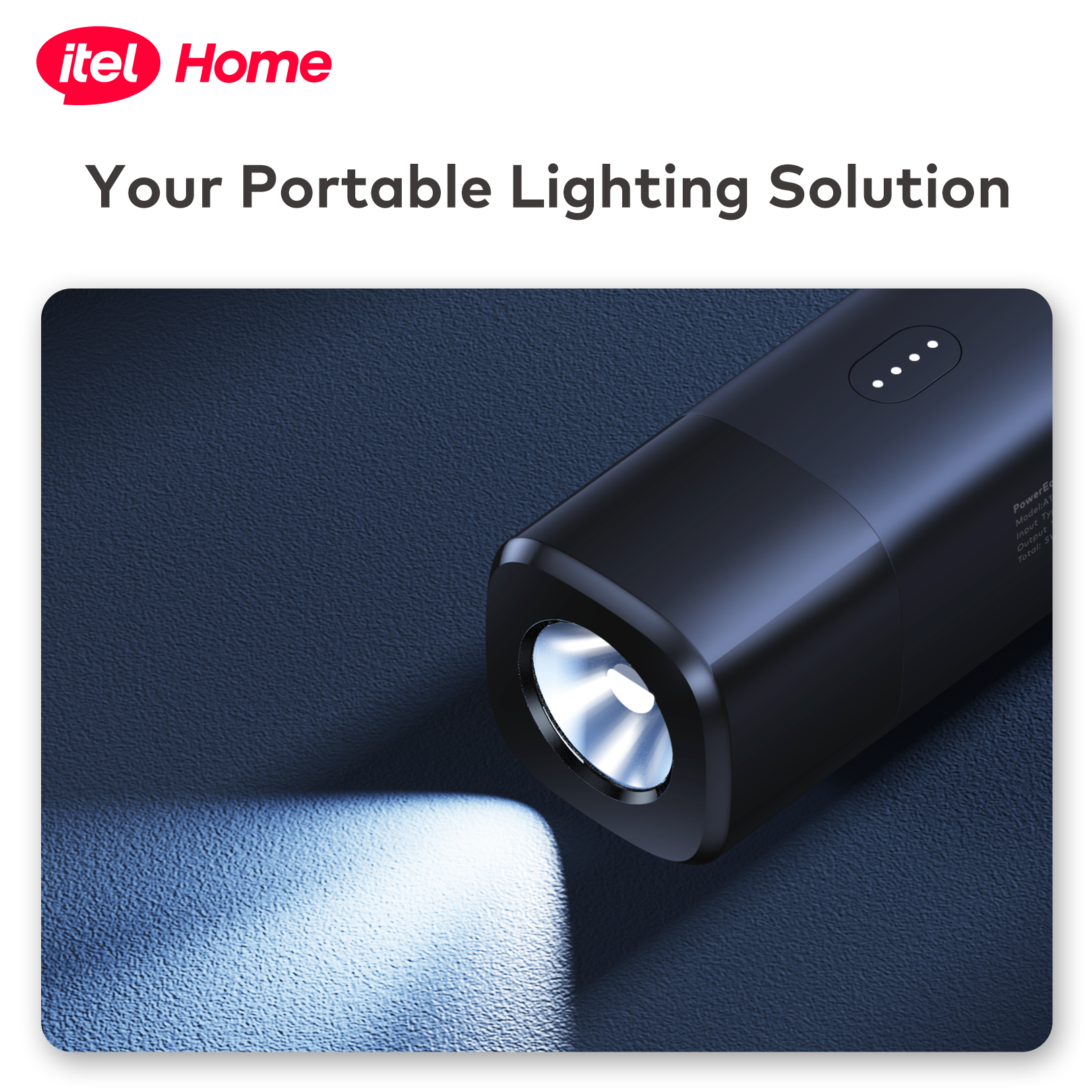 itel PowerEasy1 5000 A1111 Power-Bank 12W Fast Charging Built-in Cable Torch