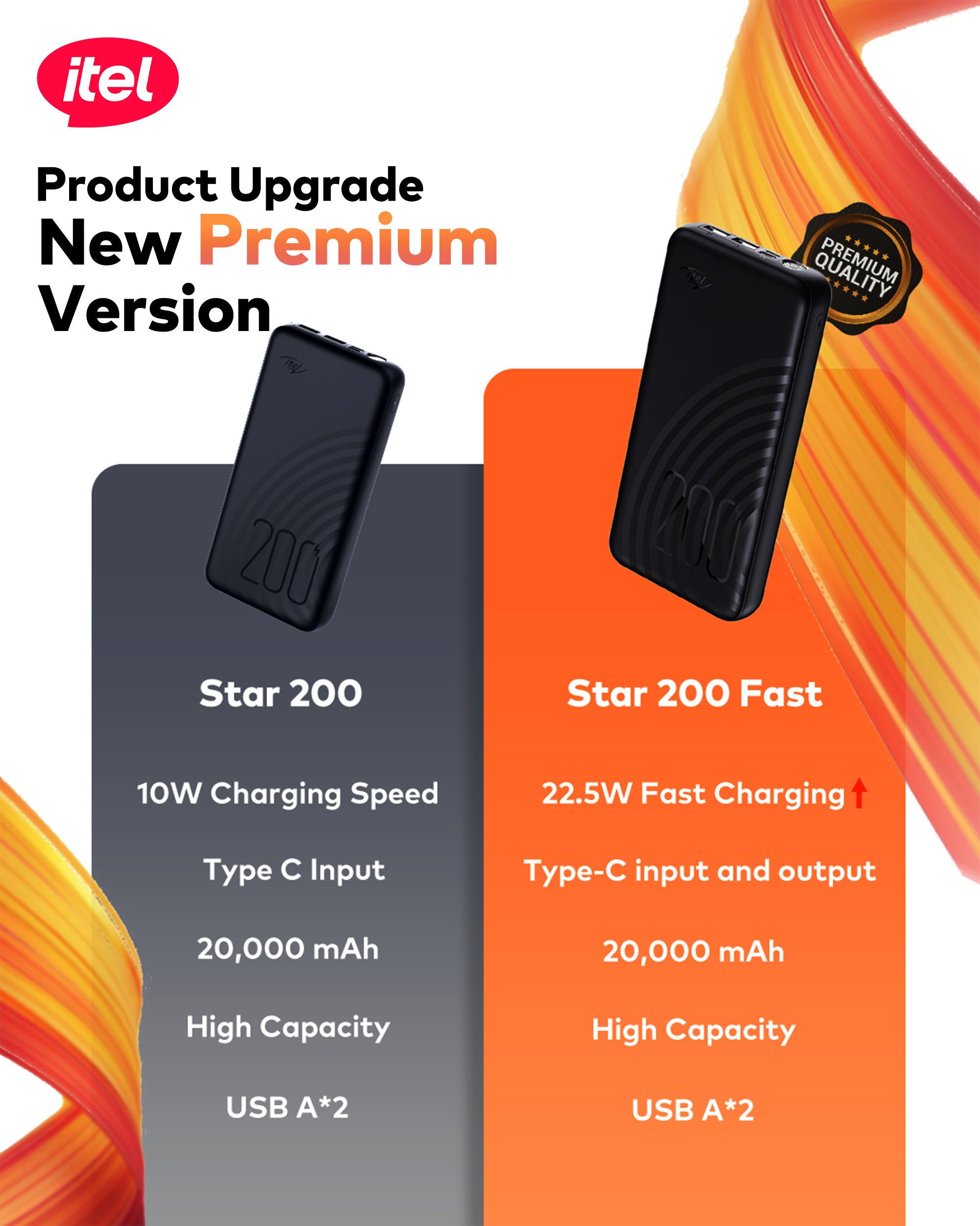 STAR 200 Fast 22.5W Fast Charging Power Bank  20000mAh 3 Ports