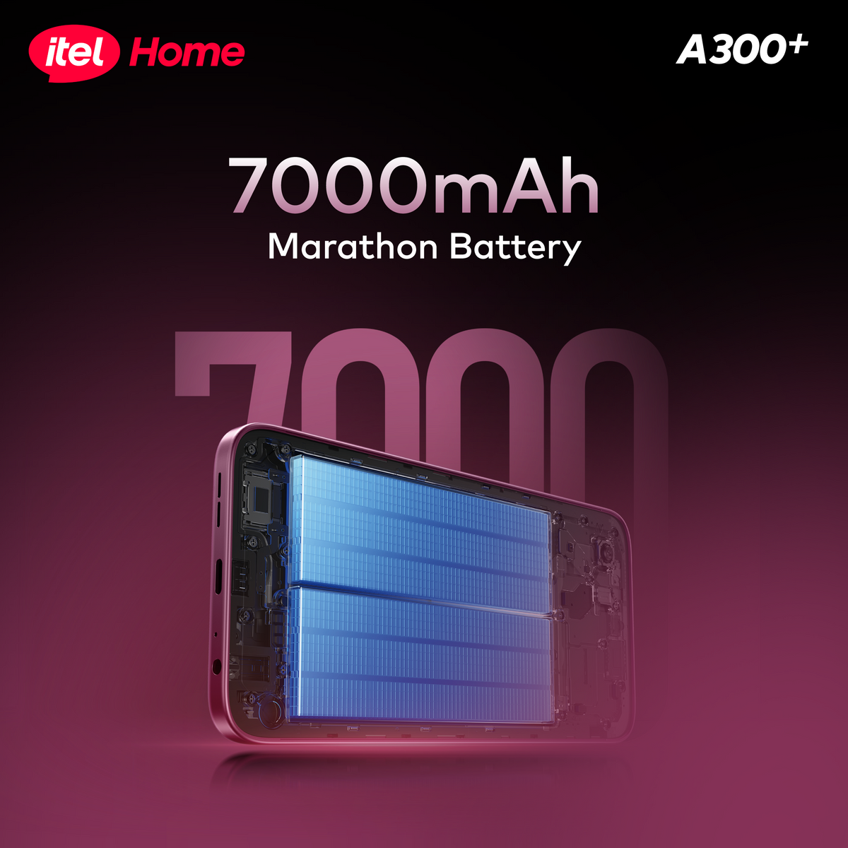 itel A300+ Smartphone with 7000mAh Battery, 2.01″ Rear Display & 120Hz Screen