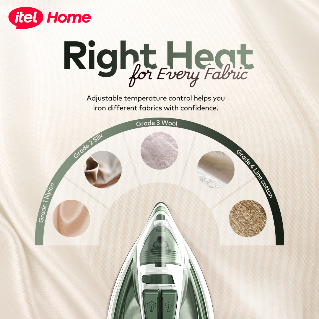 itel EasySteam IEI-03 Steam Iron with Ceramic Soleplate, 1.8m Cord & Steam Burst