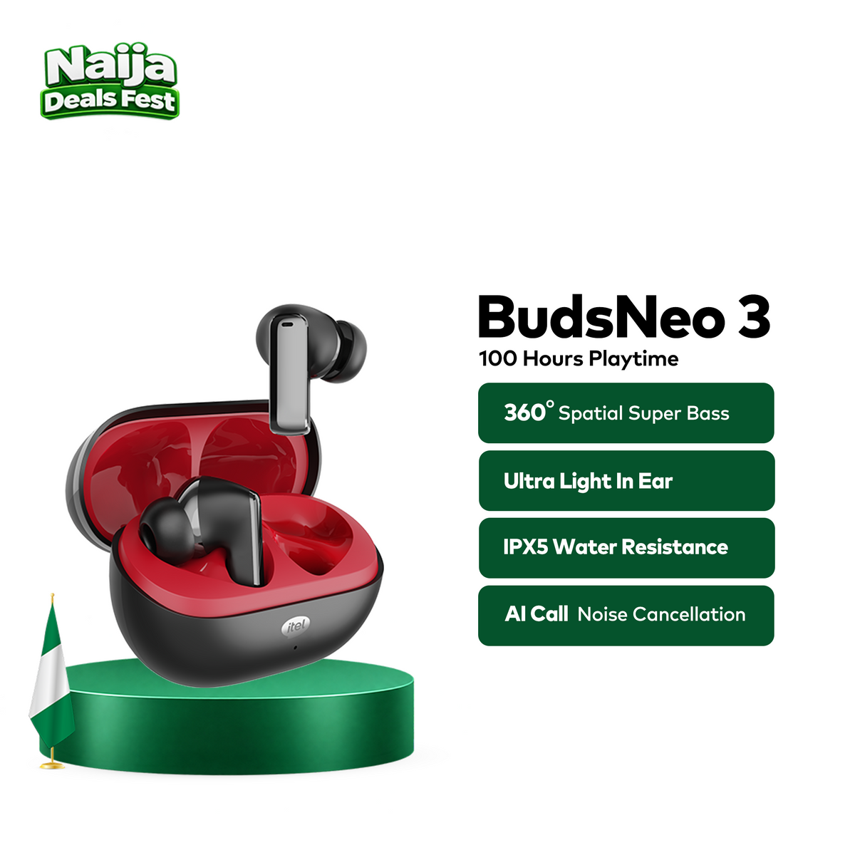itel TWS BUDSNEO 3 Earbuds | Naija Deals Fest