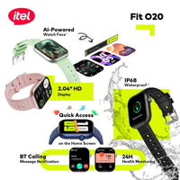 itel Smart Watch Fit O20 2.04" HD Display IP68 AI-Powered New