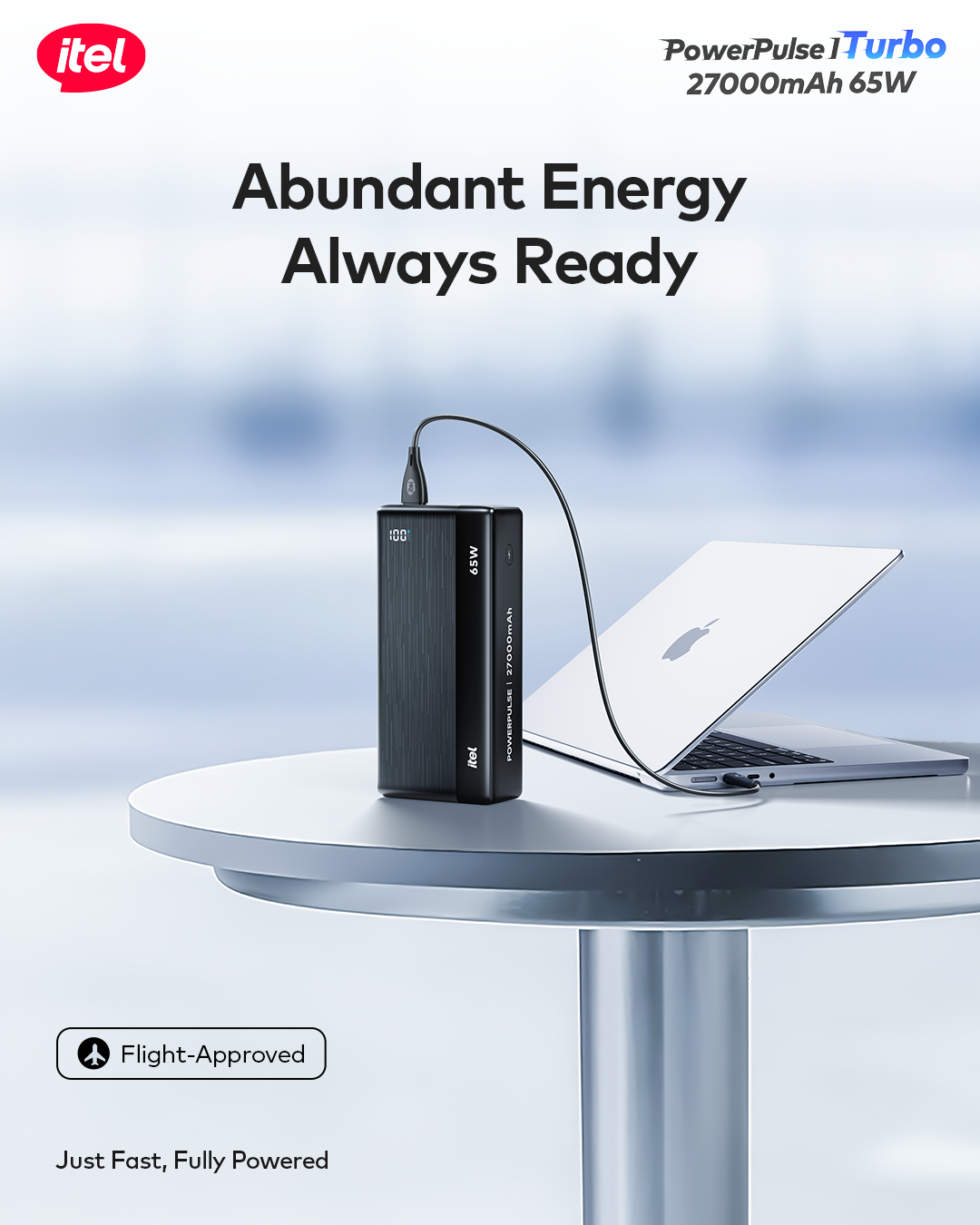 PowerPulse Turbo I A1980 Power-Bank 27000mAh 65W Fast Charging Universal Compatibility Type-C In & Out