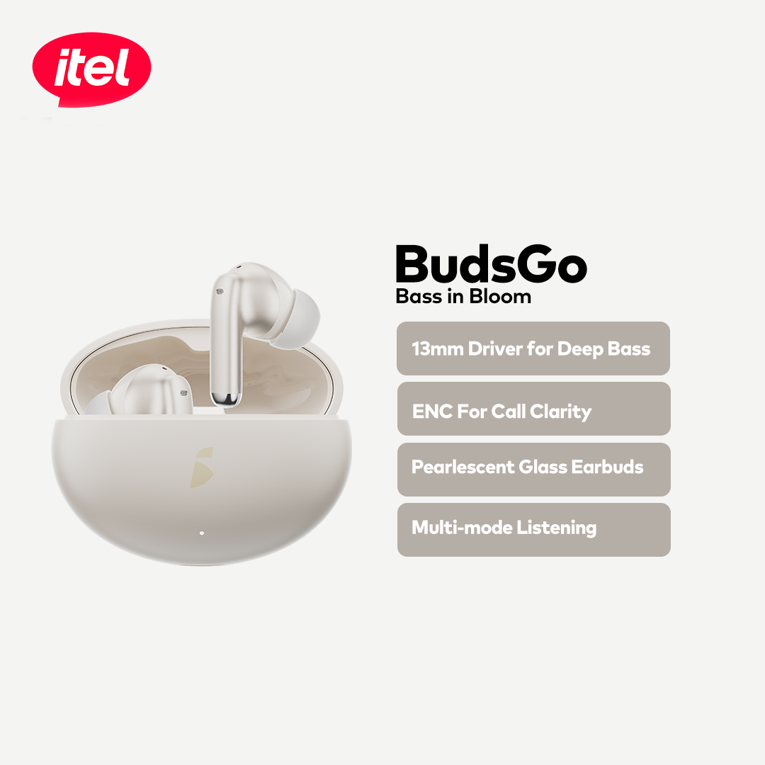 BudsGo 13mm Driver for Deep Bass ENC Call Clarity Pearlescent Gloss Comfortable In-Ear Fit 24hr playtime