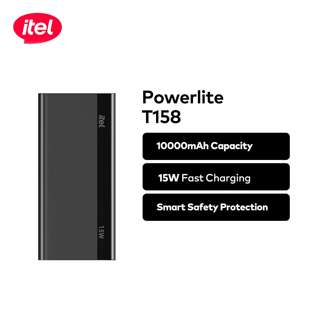 T158 PowerLite 10000mAh 15W Fast Charger Input&output Type C Mobile Power