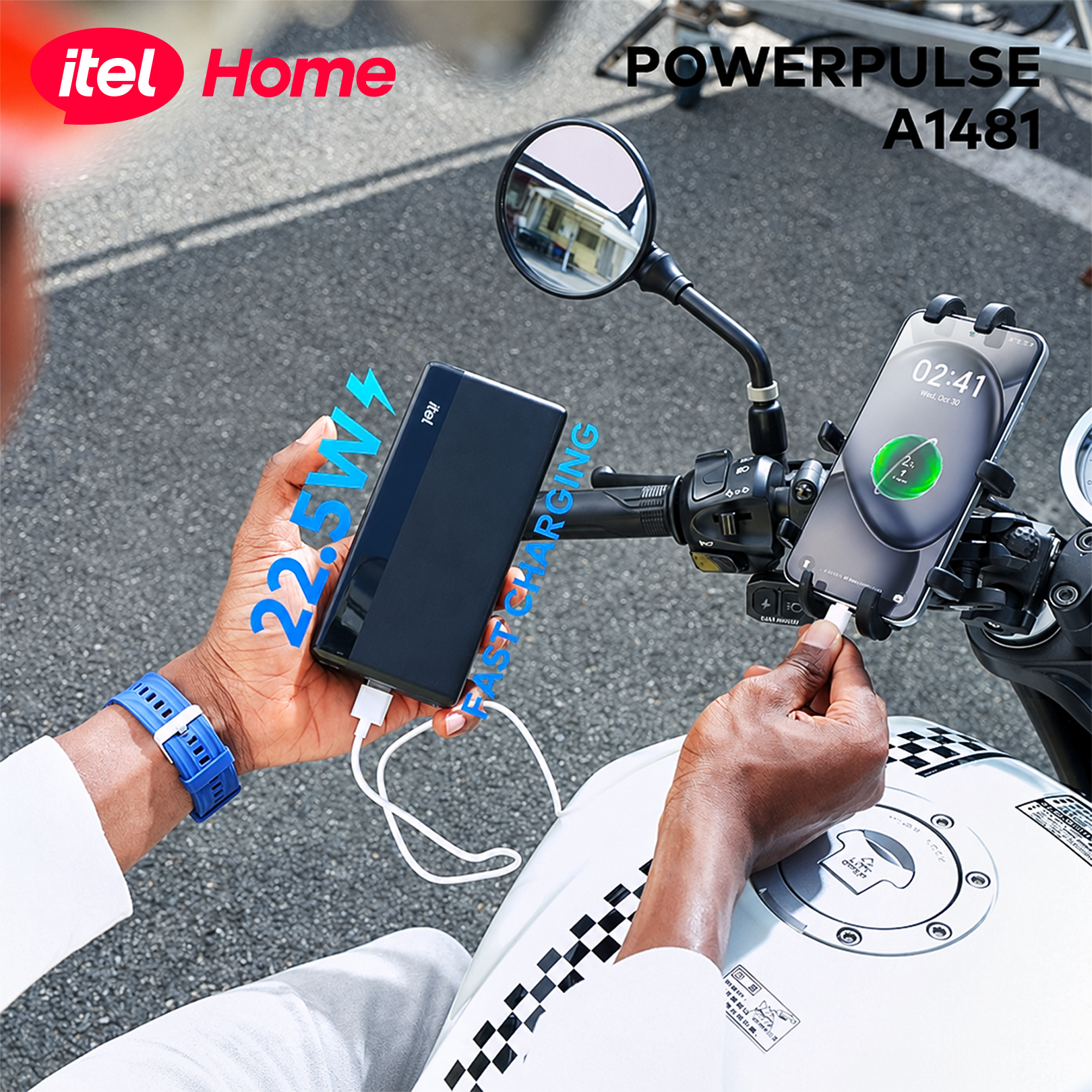 itel Power Bank Pulse A1481 – 27000mAh, 22.5W Fast Charging, Type-C