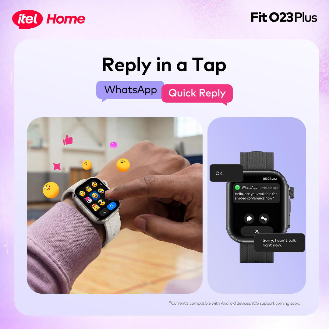 itel Smartwatch Fit 023 Plus – BT Calling, WhatsApp Quick Reply, Premium Design