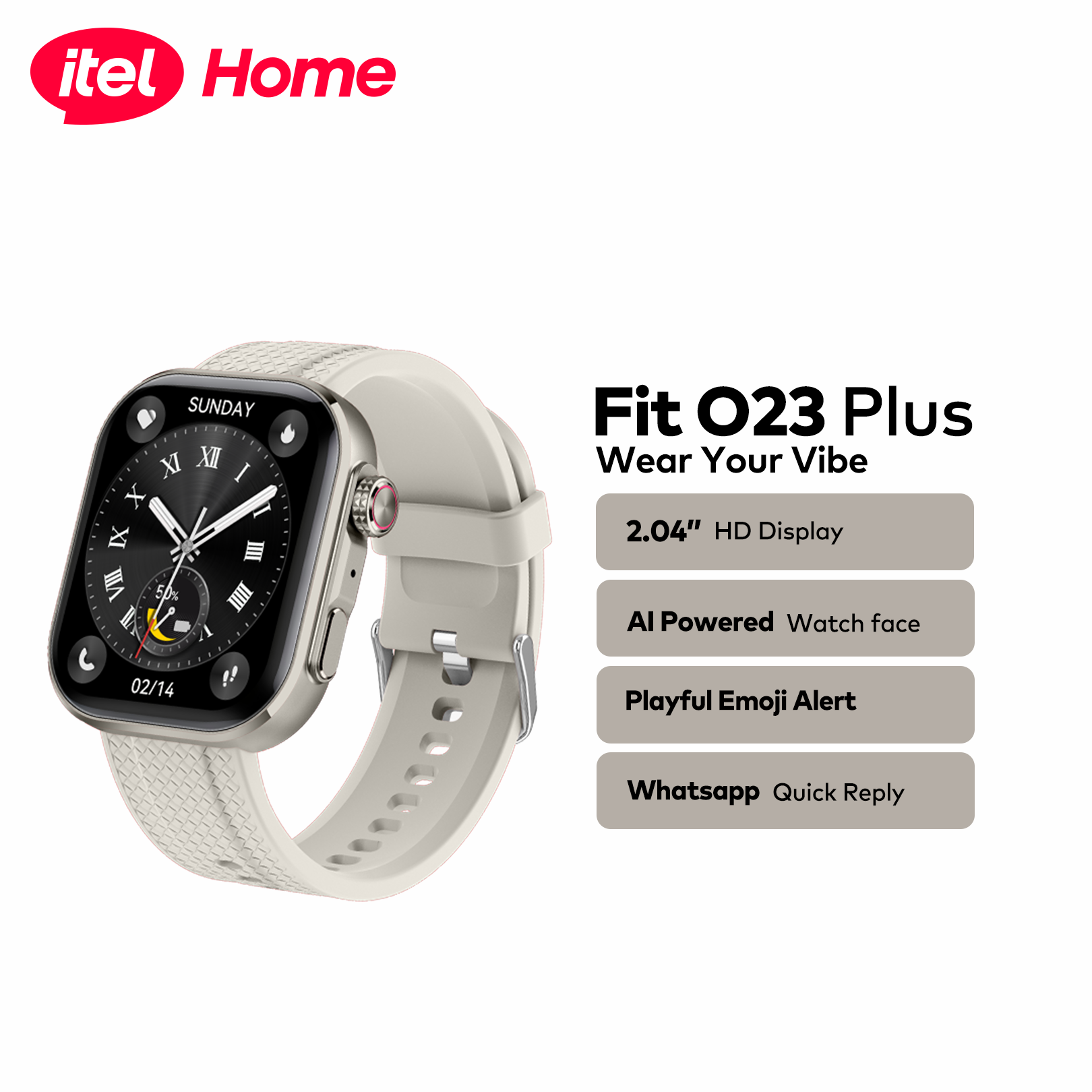 itel Smartwatch Fit 023 Plus – BT Calling, WhatsApp Quick Reply, Premium Design