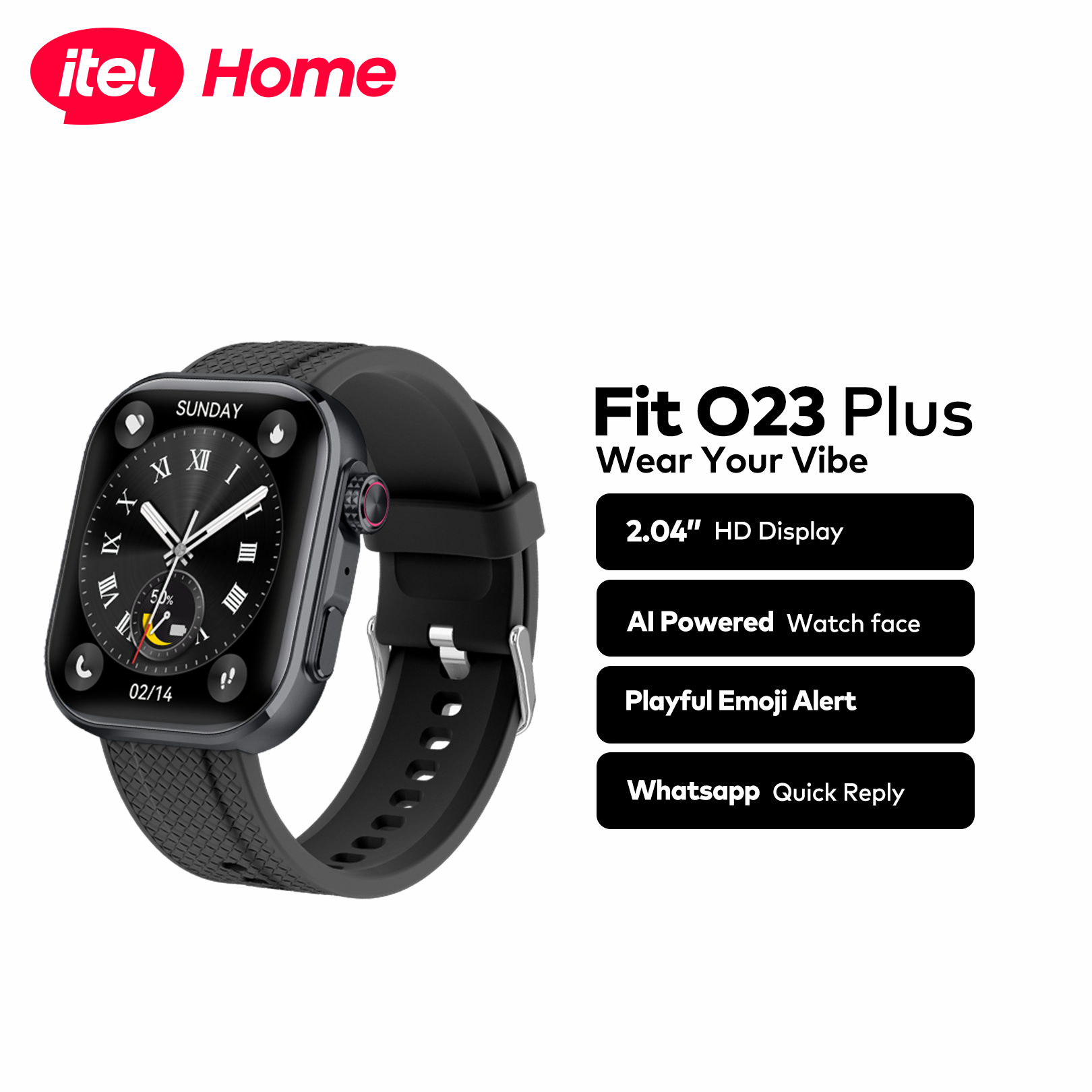 itel Smartwatch Fit 023 Plus – BT Calling, WhatsApp Quick Reply, Premium Design