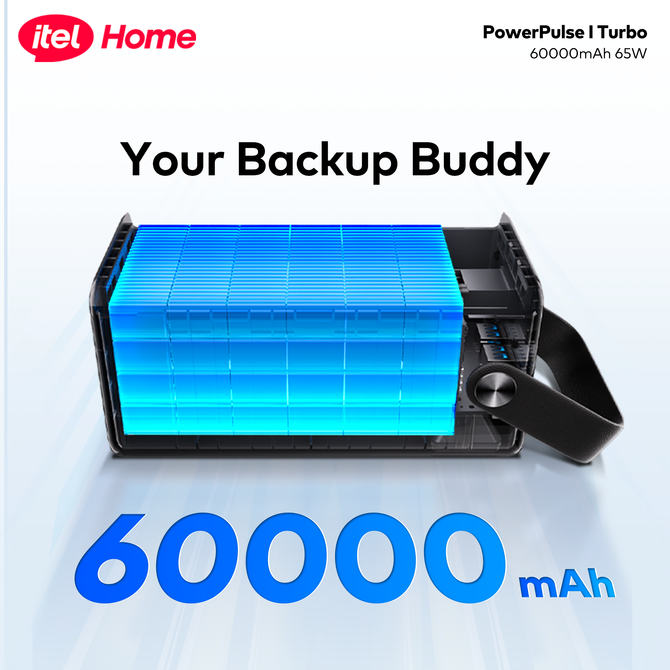 itel PowerPulse Turbo A1990 60000mAh 65W Fast Charging Power Bank for Laptop & Phones