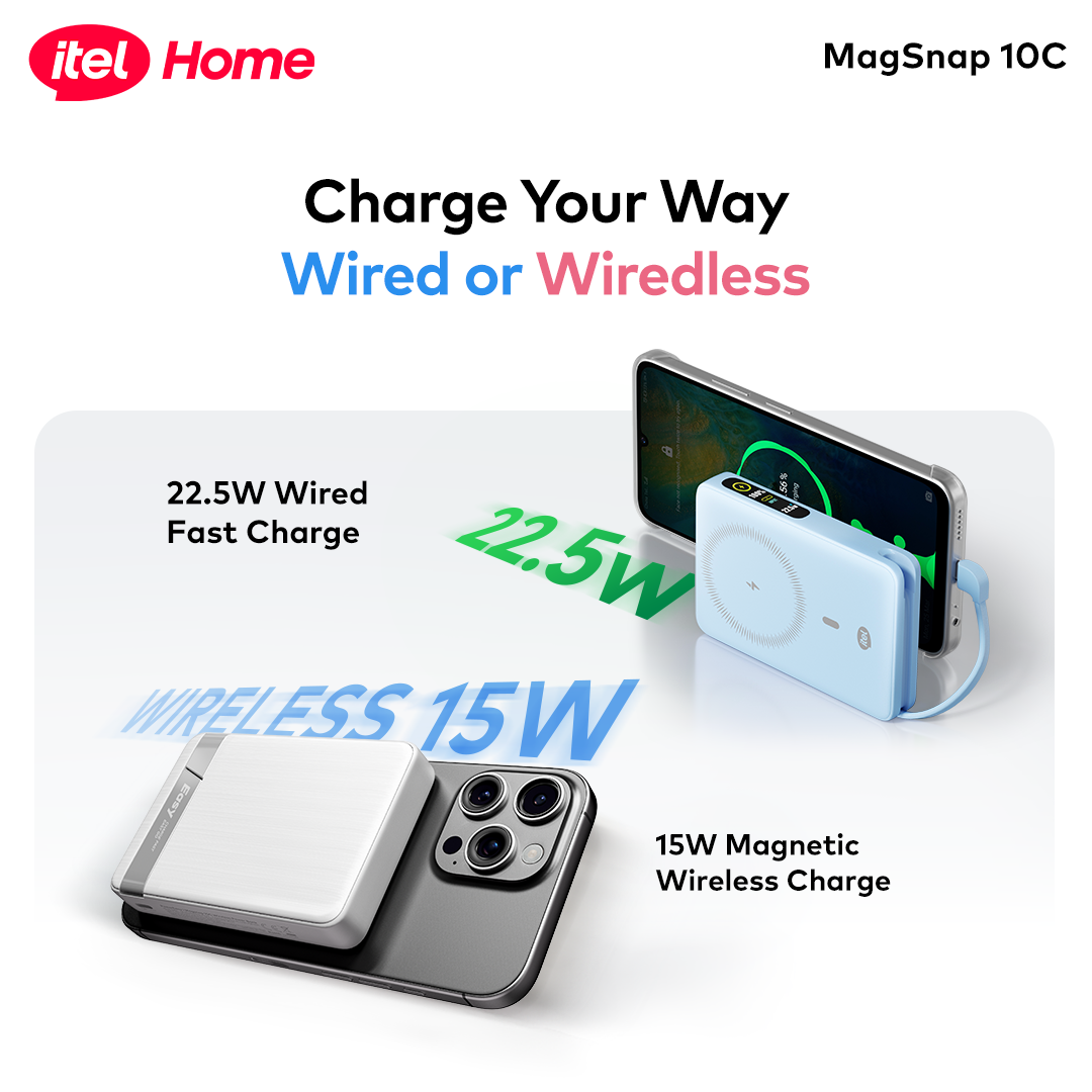 itel Power Bank PowerEasy A1820 – 10,000mAh, Portable Charger | Power Your August