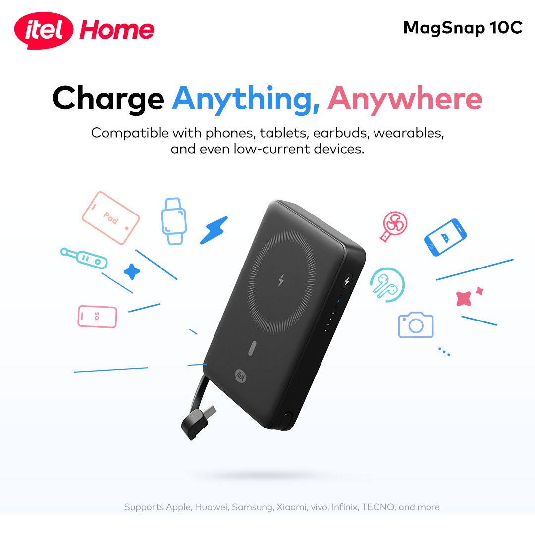 itel Power Bank PowerEasy A1820 – 10,000mAh, Portable Charger | Power Your August