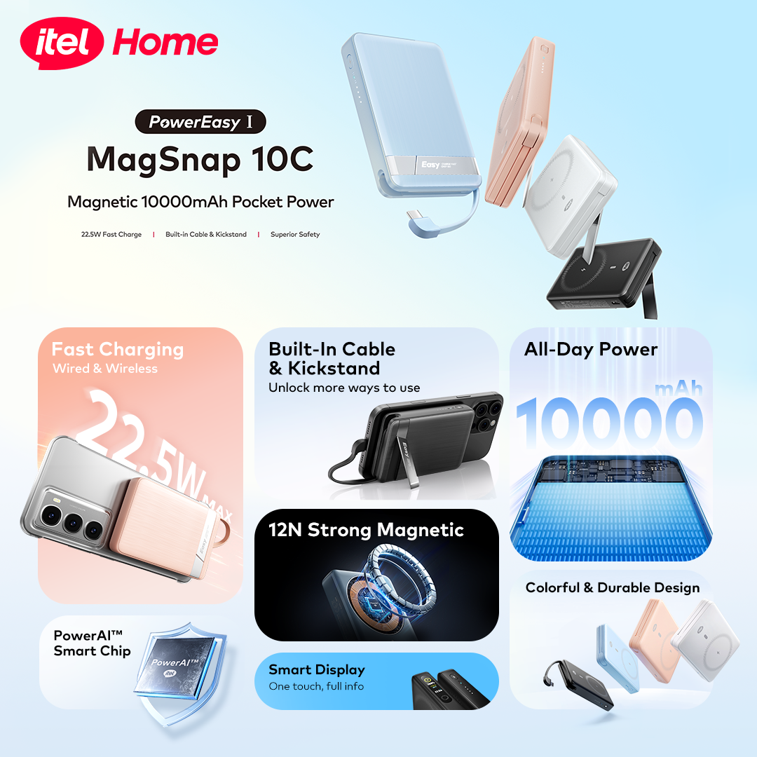 itel Power Bank PowerEasy A1820 – 10,000mAh, Portable Charger | Power Your August