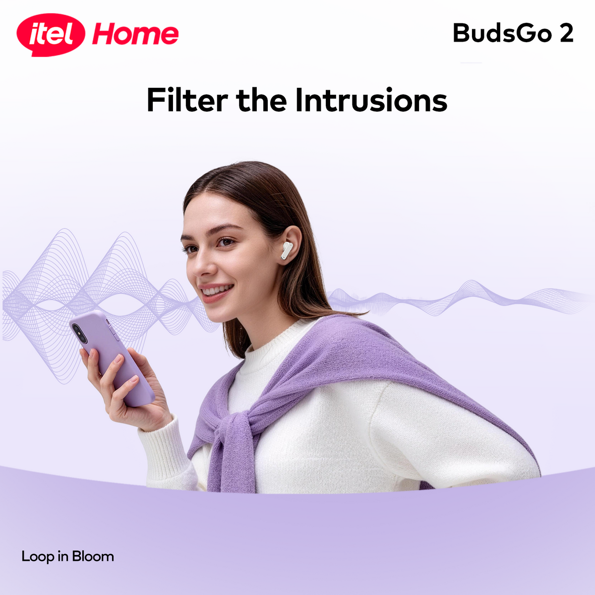 itel BudsGo 2 Wireless Earbuds - AI ENC, 30H Playtime & Deep Bass