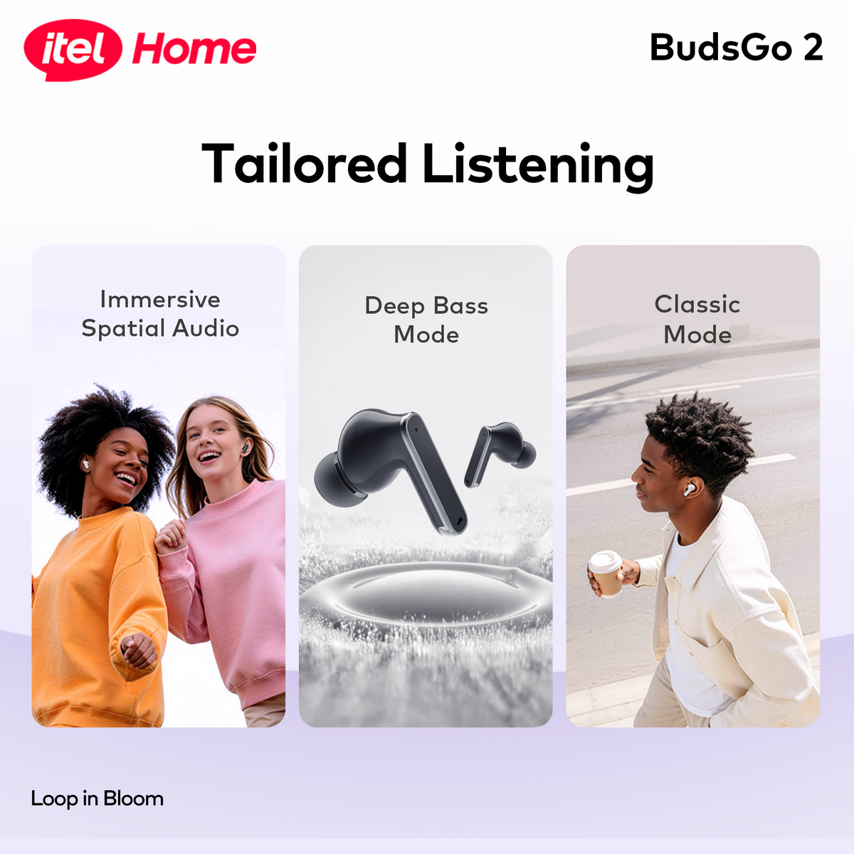 itel BudsGo 2 Wireless Earbuds - AI ENC, 30H Playtime & Deep Bass