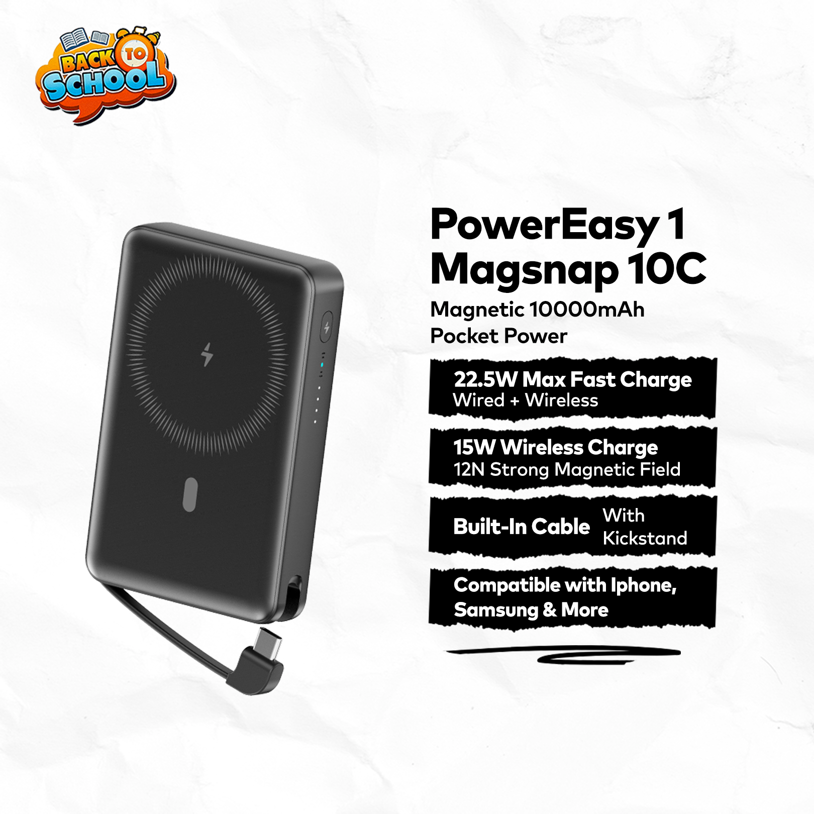 itel Power Bank PowerEasy A1820 – 10,000mAh, Portable Charger | Back to School
