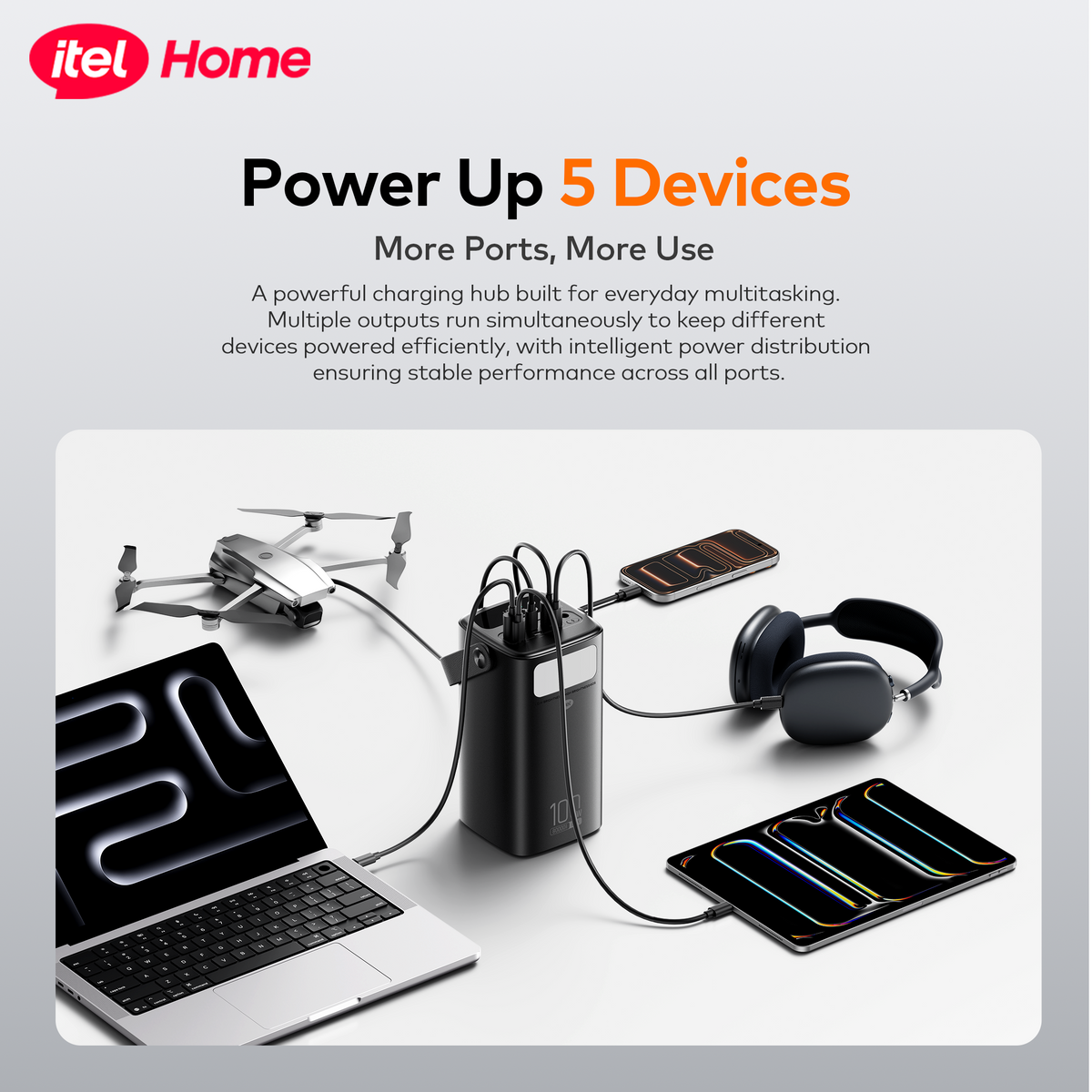 itel Tank 80 - 80000mAh 100W Fast Charging Power Bank for Laptops & Phones