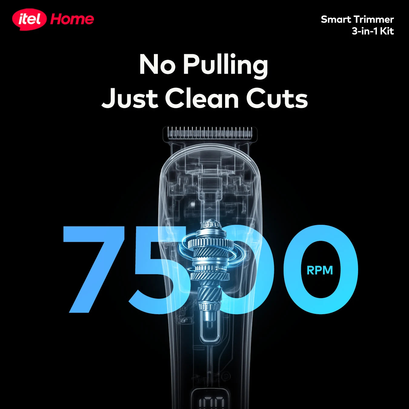 itel Smart Trimmer Kit (ITR-37) | 11-in-1 Rechargeable Hair, Beard & Nose Trimmer