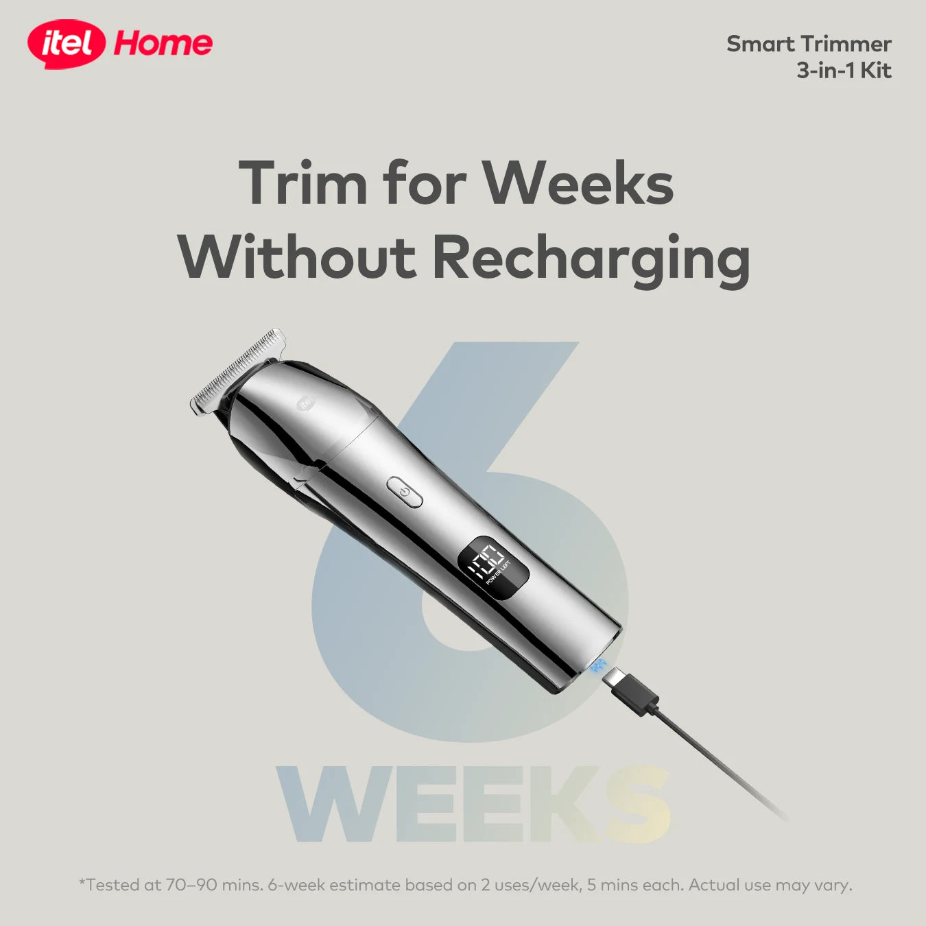 itel Smart Trimmer Kit (ITR-37) | 11-in-1 Rechargeable Hair, Beard & Nose Trimmer