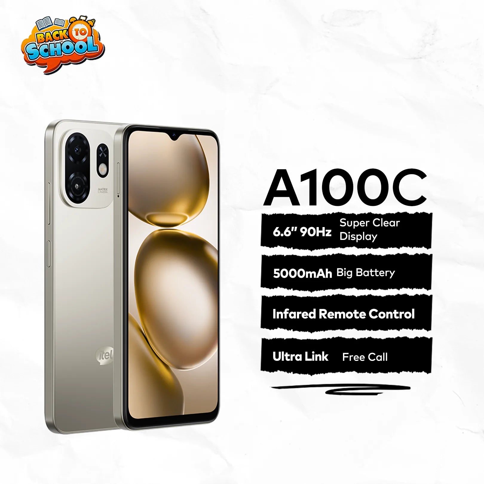 itel Smartphone A100C With 5000mAh | Back to School
