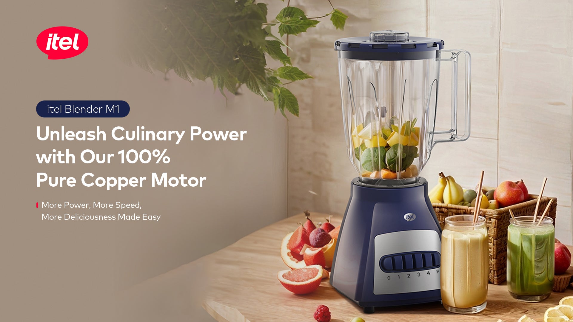 Blender M1 Multi function 350W 100%Pure Copper Motor 20,000RPM Speed 6blades IESA-001
